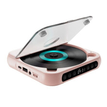 Reproductor de CD portátil con Bluetooth, batería de 2000 mAh, ultradelgado y ligero, compatible con CD, USB y entrada AUX de 3,5 mm.