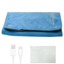 Almohadilla térmica USB inteligente de grafeno con control termostático, azul, suave y portátil para mayor comodidad diaria.