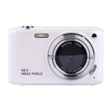 Cámara digital compacta de 64 GB, pantalla LCD de 2,88 pulgadas, zoom de 16x, cámara básica para estudiantes, color blanco.