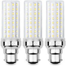 Bombilla LED de 20 W, equivalente a una incandescente de 150 W, 2300 lúmenes, luz blanca cálida de 3000 K, casquillo B22, paquete de 3.
