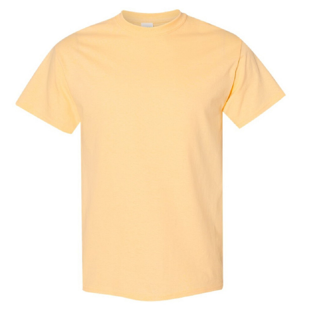 Gildan (S, Haze) Mens Heavy Cotton Short-Sleeved T-Shirt Yellow