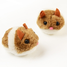 (Brown) Plush Hamster Interactive Toys Simulation Pet Kitten Safety Plush Mouse Mechanical Mouse Toy Will Turn and Run Away