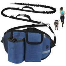 Handsfree-koiranhihna koirille jopa 110 kg, iskunvaimennus, mukava, heijastavat tikkaukset, ihanteellinen juoksemiseen