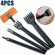 (3 mm) 4 Pcs Quality Leather Craft Tools Hole Punches Stitching Punch Tool Set 1 2 4 6 Prong Leather Tools Set