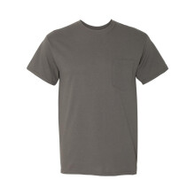 (M, Charcoal) Gildan Heavy Cotton Pocket T-Shirt