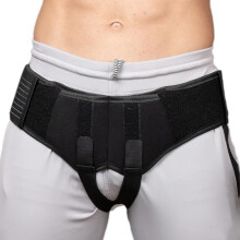 Cinto de suporte para hérnia inguinal, cinta ajustável elástica com duas almofadas de espuma, alívio pós-cirúrgico, 105