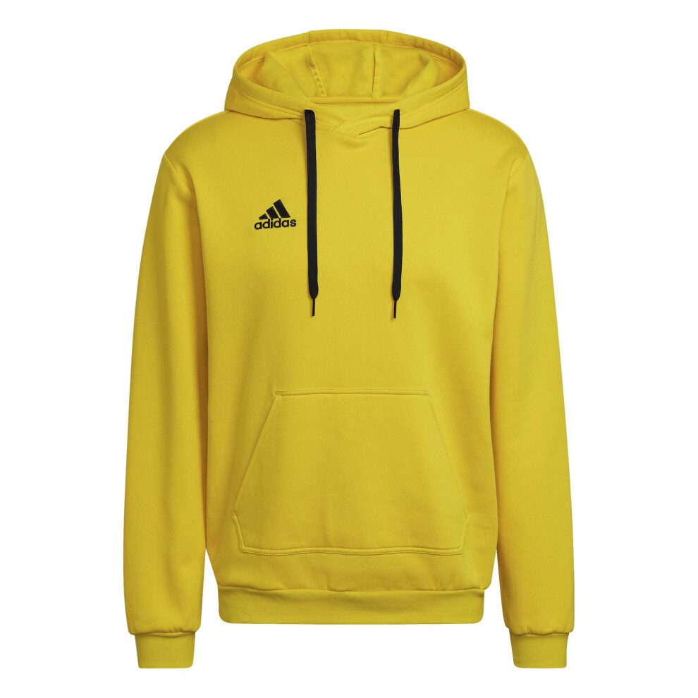 Adidas (Xl, Yellow/Black) Mens Entrada 22 Cotton Blend Pullover Hoodie Black