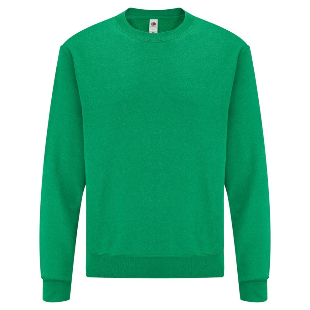 Fruit Of The Loom (S, Heather ) Mens Set-In Belcoro Yarn Sweatshirt Green