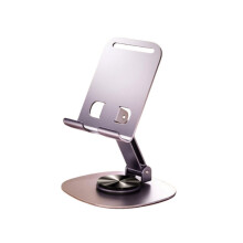 Support de téléphone en alliage d'aluminium - Étanche, support de bureau rotatif à 360 avec conception réglable en 2 étapes et pliabl