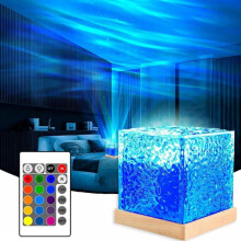 Star Projector Night Light, Water Wave Lamp, 16 Colour Crystal Cube Aurora Lamp for Bedroom and Home Decor