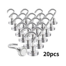 Heavy Duty Magnetic Hooks, 10 kg Capacity, 20 Pack, No Drilling Required, Ideal for Iron Doors, Refrigerators and Kitche