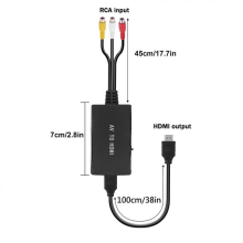 Rca To Hdmi Converter, Composite To Hdmi Adapter Support 1080p Pal/ntsc