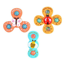 Baby Bath Suction Cup Toys, 3 Piece Sensory Spinners for Babies, Colorful Bathtub Toys