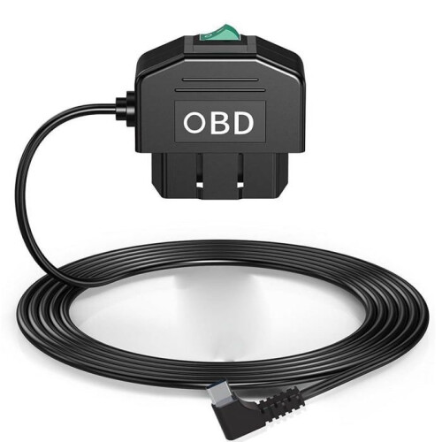 OBD Direct Wire Kit for Dash Cam, USB Type-C Power Cable, 12-24V to 5V/3A