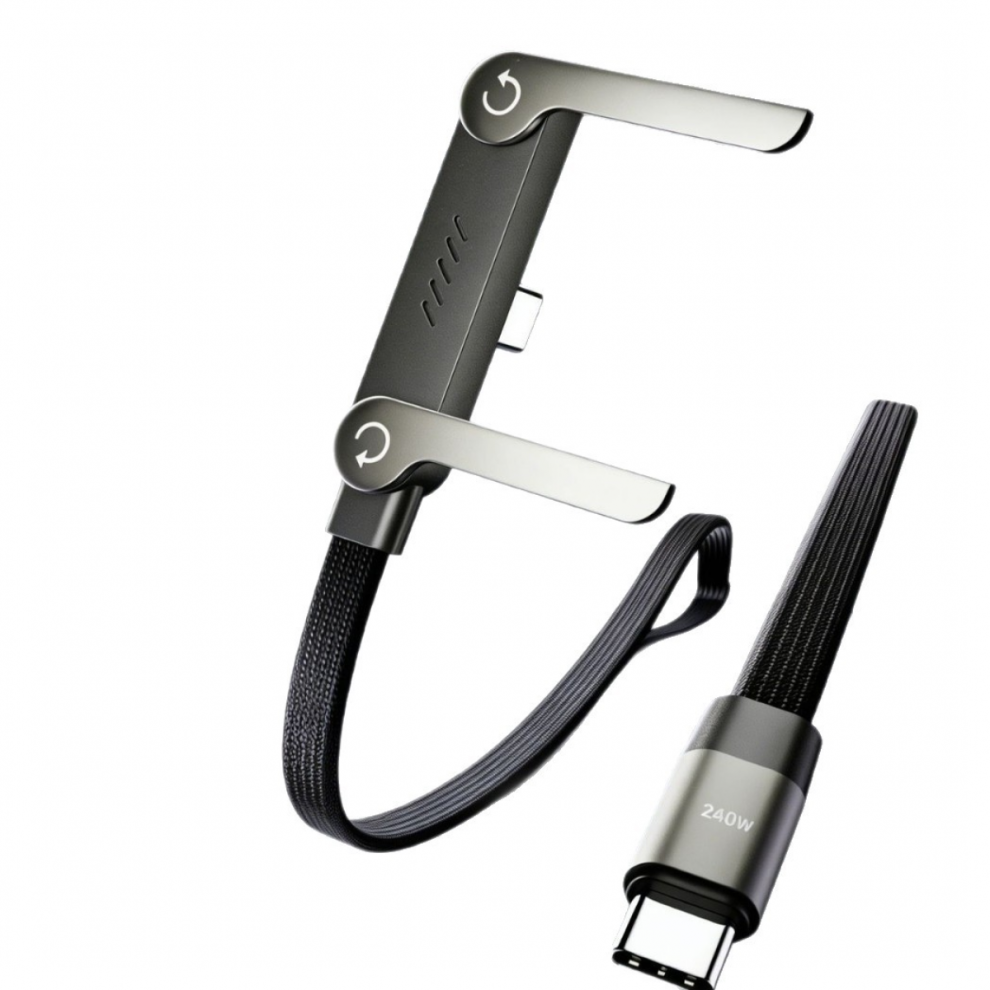 2-In-1 Invisible Holder Charger Cable, Fast Charging Cord With Built-In Phone Stand For Smartphones Tablets 6485316004036