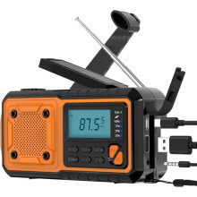 Portable Emergency Radio AM/FM/SW with Solar, USB and Hand Crank Charging, 4000mAh Battery, Compact for Outdoor Use