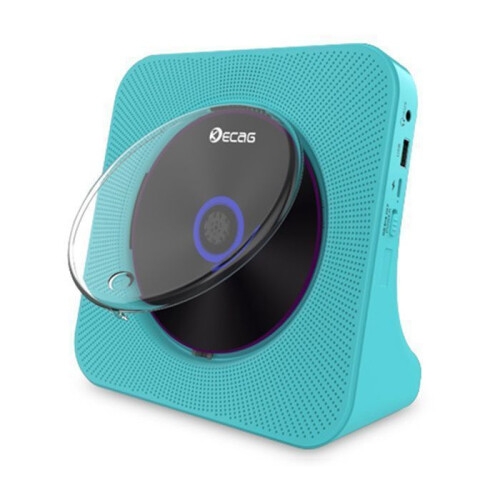 Retro Bluetooth CD Player Portable Multi Function USB AUX FM with Remote Control Rechargeable 189 x 189 x 69 mm Blue