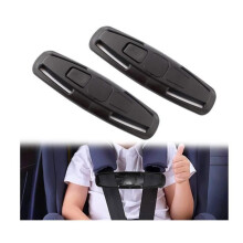 2 Piece Child Car Seat Belt Clips, Baby Chest Clip Safety Buckle, Auto Seat Protection Buckle, Black