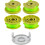 4 Pack Replacement Spool for Cordless Trimmer 2 mm 3.4 m with 1 Cap AC14HCA, Durable Line 1