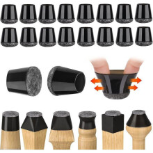 Chair Leg Floor Protectors 32 Pieces TPR Non Slip Easy Install for Hardwood Floors and Quiet Movement