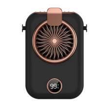 Portable Black Rechargeable Fan for Outdoor Activities, Compact Battery Powered Cooling Fan for Travel and Camping