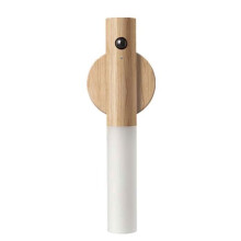 Rechargeable LED Night Light with Motion Sensor Wall Lamp in Ash Wood
