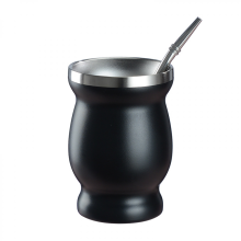 Set per Yerba Mate con tazza in acciaio inossidabile a doppia parete e cannuccia Bombilla - 8 oz