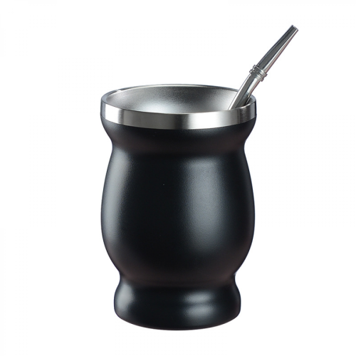 Σετ Yerba Mate με Κύπελλο Διπλού Τοίχου από Ανοξείδωτο Ατσάλι & Καλαμάκι Bombilla