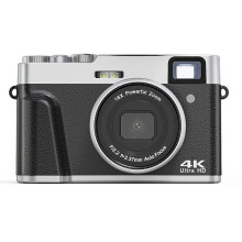 48MP Digital Camera 4K Video 16X Zoom 2.8-Inch Screen Ideal for Beginners and Students Black and Silver