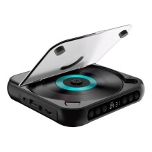 Portable Bluetooth CD Player with Built-in Speakers, USB Port, 3.5mm Jack, 2000mAh Battery, CD and MP3 USB Playback, Bla