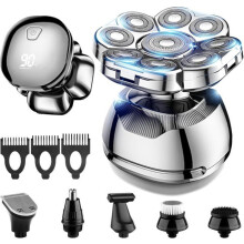 9D Electric Head Shaver for Bald Men, Wet and Dry Use, Removable Shaving Head, LED Display, 6 in 1 Kit