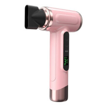 Cordless Hair Dryer, 15000mAh Rechargeable Battery, Hot and Cold Air, 3 Speeds, LED Display, Portable, Pink