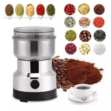 Macinino elettrico per cereali, spezie e frutta secca, in acciaio inox, con protezione da sovraccarico, set, stile 1.