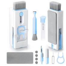 Penna per la pulizia di cuffie Bluetooth 11 in 1, adatta anche per tastiera, auricolari e computer, con spazzolino per la pulizia, colore bl