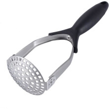 Schiacciapatate manuale in acciaio inox, pieghevole, facile da pulire, utensile da cucina resistente per schiacciare le verdure.
