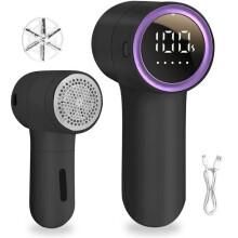 Rasoio elettrico ricaricabile con display a LED, 5 velocità, per rimuovere pelucchi da vestiti e tappezzeria.