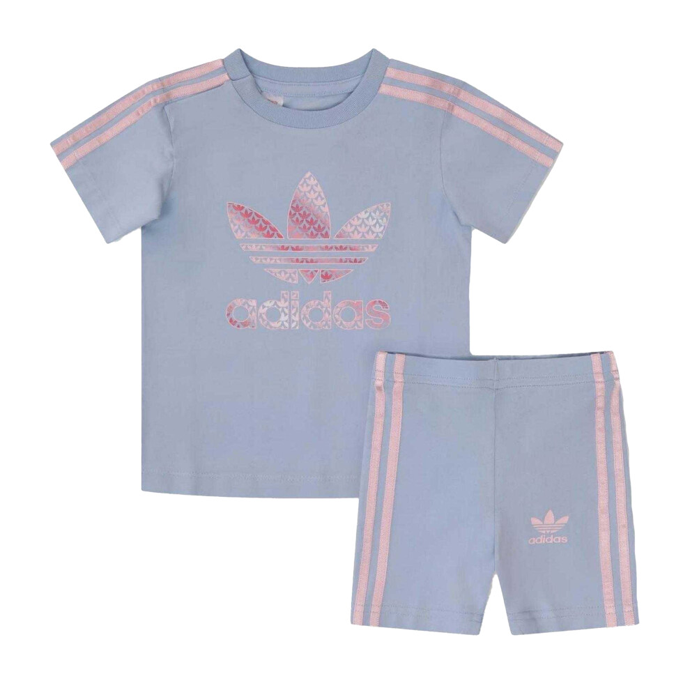 Adidas (2-3 Years, Sky) Childrens/Kids Originals Cotton Blend Shirt And Shorts Set