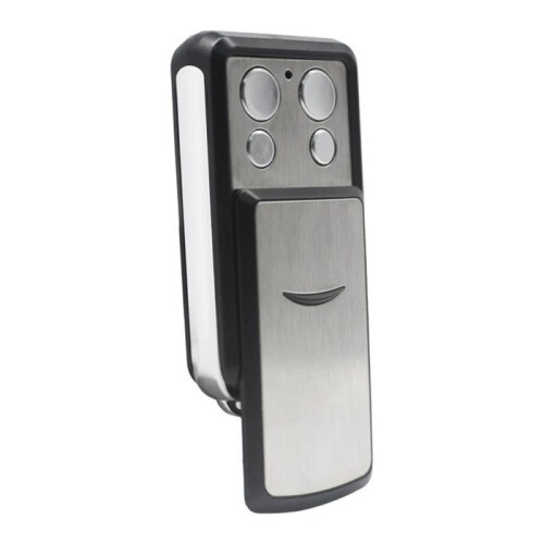 Telecomando per porta da garage compatibile con diversi modelli, nero, compatto e affidabile.