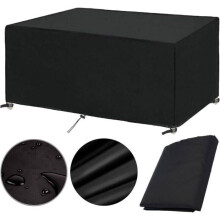 Telo di copertura impermeabile per mobili da giardino 200 x 100 x 75 cm, antivento, resistente ai raggi UV, per tavolo da esterno.