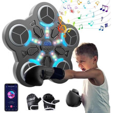 Máquina de Boxe Musical Inteligente com Bluetooth, Velocidade Ajustável para Crianças e Treinamento em Casa