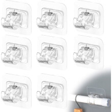 8 Self Adhesive Curtain Rod Brackets No Drill Curtain Hooks for Curtains Reliable Wall Mount Holders