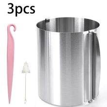 3pcs of Adjustable And Extendable Stainless Steel Mousse Rings with a Diameter of 16-30 Cm And a Height of 30 Cm