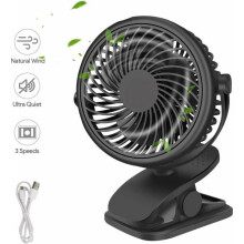 Mini ventilador de mesa portátil com 3 velocidades e rotação de 360 graus para resfriamento, ideal para casa, escritório e camping.