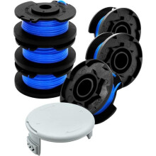Carretel de fio de nylon para aparador de grama Ryobi One+ 18/24/40V, 6 x 3,35 m, 1,65 mm com tampa.