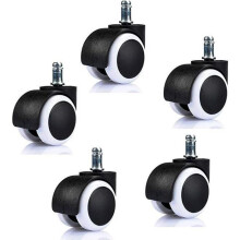 Conjunto de 5 Rodízios de Substituição para Cadeira de Escritório, de 11 a 50 mm, com Rolamento Silencioso para Pisos Rígidos