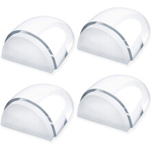 Conjunto de 4 batentes e protetores de porta transparentes, autoadesivos, para pisos e portas de madeira.