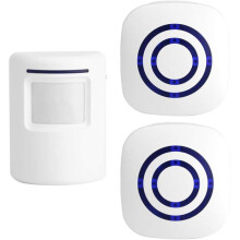 Kit de campainha sem fio com sensor de movimento, campainha externa com 2 receptores de tomada e 1 detector de movimento PIR, longo alcance.