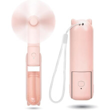 Ventilador portátil de mão, silencioso e recarregável via USB, com 3 velocidades e bateria integrada para viagens.