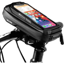 Bolsa impermeável e portátil para celular no guidão da bicicleta com tela sensível ao toque, suporte universal para celular em bicicletas de