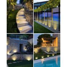 Confezione da 8 luci solari a LED da esterno impermeabili IP65, luce bianca calda, per vialetti e prato, 5,5 x 5,5 cm